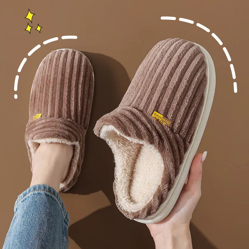 Fashion Fuzzy Women Shoes Indoor House Shoes Outdoor Antiskid Women Shoes Winter Warm Cozy Shoes Women Soft Women Cotton Shoes