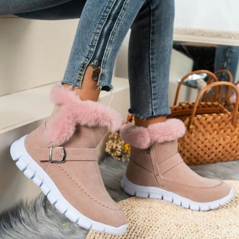 Autumn Winter New Fashionable Versatile Women's Snow Boots Thick Short Boots Warm Casual comfortable women Flat shoes