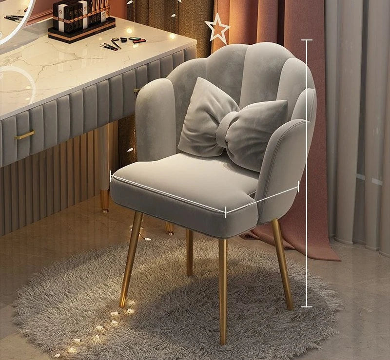 Female makeup chair, simple dressing stool, luxurious backrest, petal chair, dormitory computer chair, free pillow giveaway