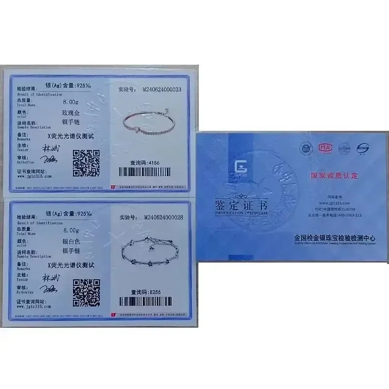 Charm 925 sterling silver exquisite sparkling star circular charm bracelet for women's New Year exquisite jewelry