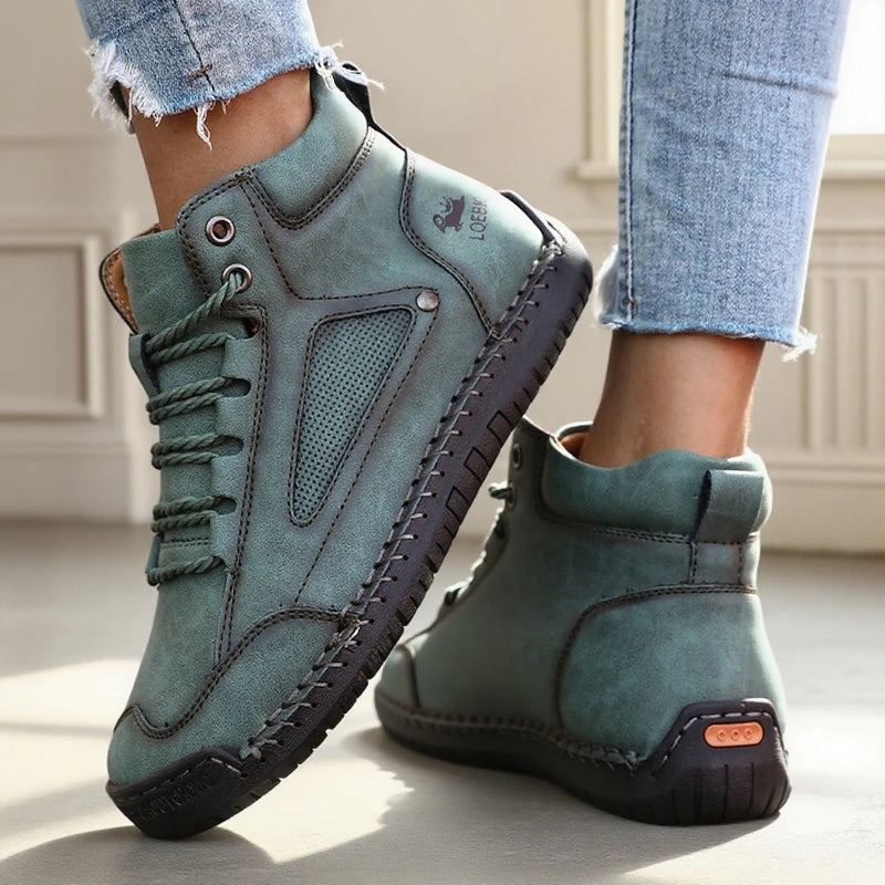 Shoes for Women Large Size Leather Boots Fashion Women's Ankle Boots Handmade Stitching New Flat Casual Shoes New Sneakers Women