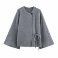 Women Autumn Winter New Knitted Sweater Coat Women Round Neck Pockets Single Button Solid Color Clothing Coat