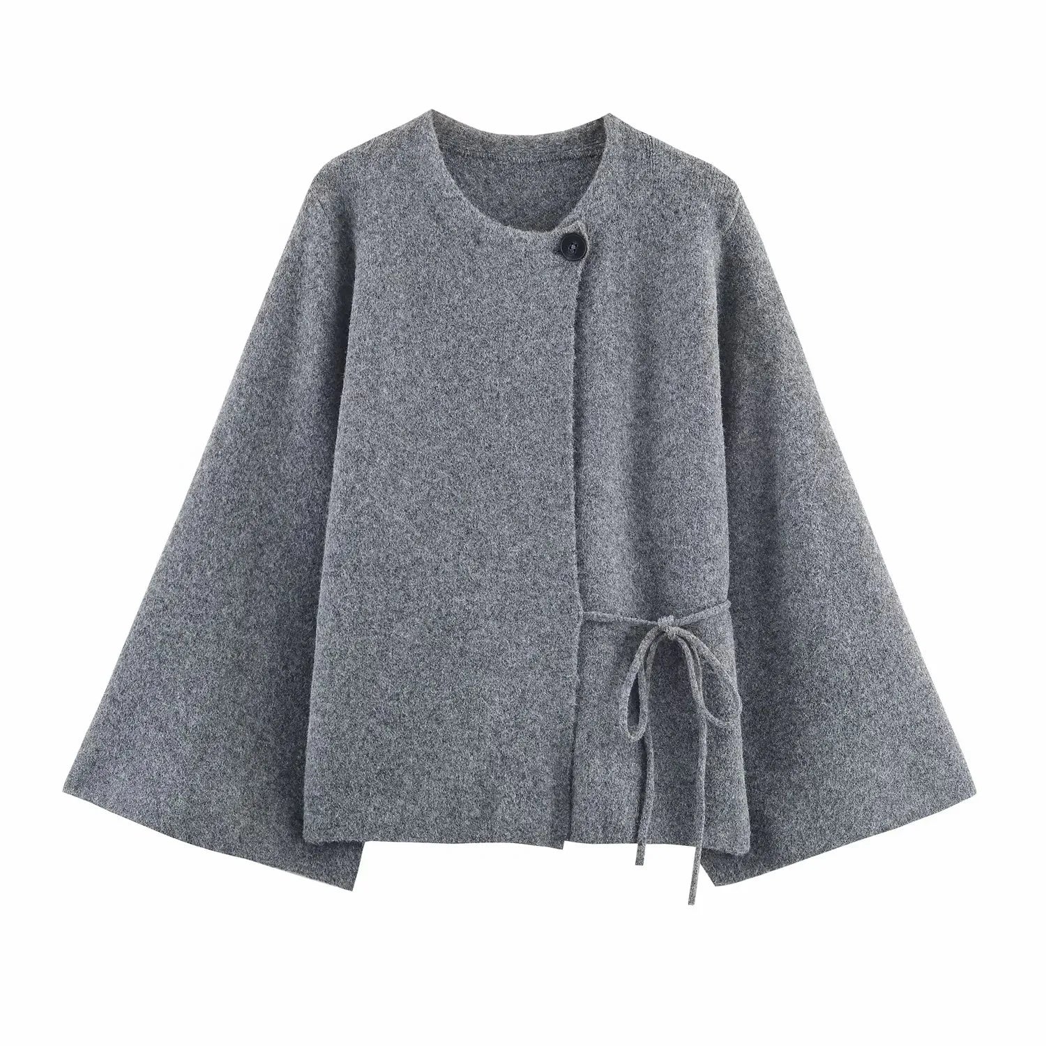 Women Autumn Winter New Knitted Sweater Coat Women Round Neck Pockets Single Button Solid Color Clothing Coat
