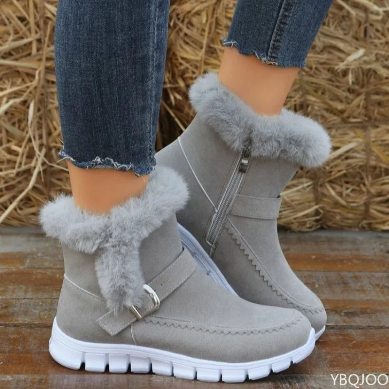 Autumn Winter New Fashionable Versatile Women's Snow Boots Thick Short Boots Warm Casual comfortable women Flat shoes