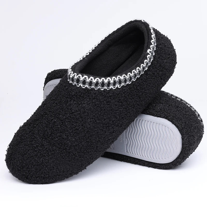 Goosecret Women House Memory Foam Slippers Winter Indoor Flat Cotton Shoes Teddy Fleece Bedroom Sock Shoes with Soft Rubber Sole