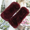 2025 Fashion Real Rex Rabbit Fur Women's Winter Gloves Genuine Fur Mittens Girl Fingerless Gloves Wrist Warmer Elastic Fluffy