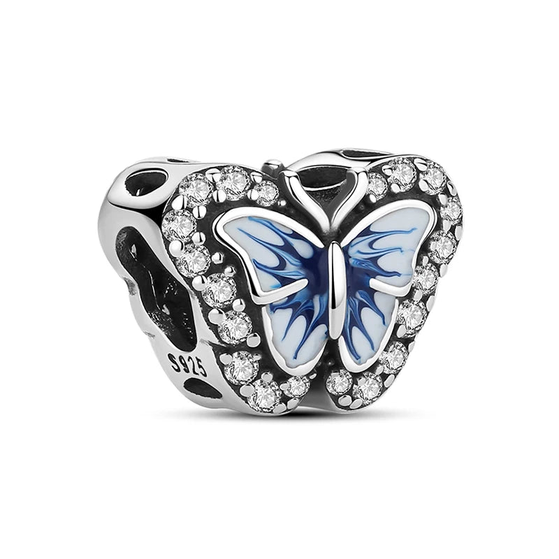 Original 925 Sterling Silver Charms Butterfly Firefly Lucky Clover Beads Fit Brand Bracelets Necklaces Diy Jewelry For Women