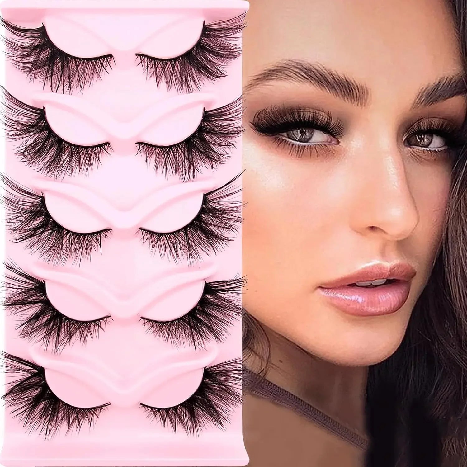 5/10/20 Pairs of False Eyelashes Set, Voluminous Curly Natural-looking Lashes, Lengthened & Thickened Winged Out Style