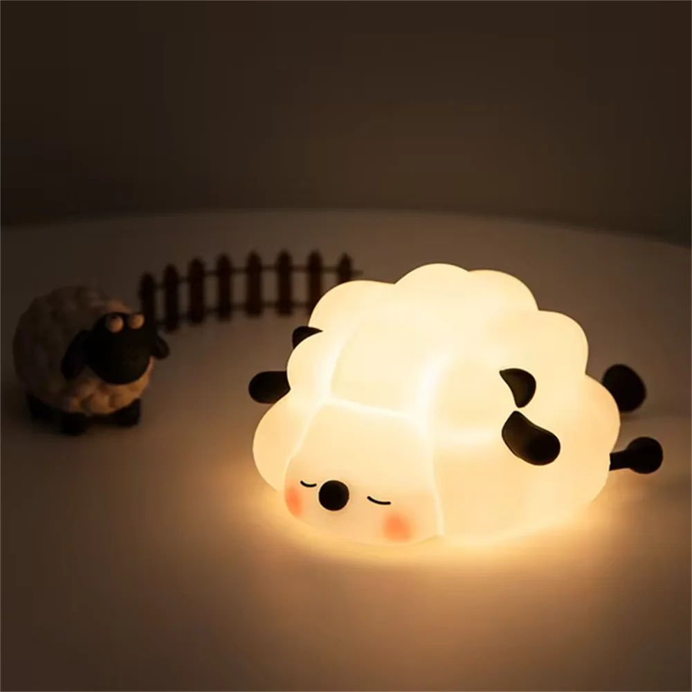 Cute Bunny Cartoon Night Light - USB Rechargeable Touch Dimming, Children's Bedside Sleep Gift