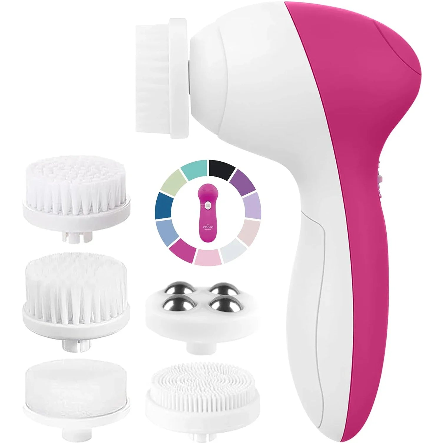 Electric 5-in-1 Facial Cleansing Brush, Multi-functional Rotating Massage Pore Cleansing Beauty Device Pore Cleaner