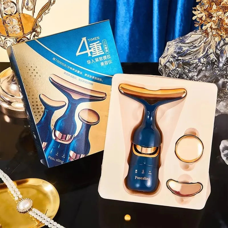 3-in-1 Sonic Neck & Face Massager – Lifts, Firms & Reduces Wrinkles | Home Use Massager & Beauty Device