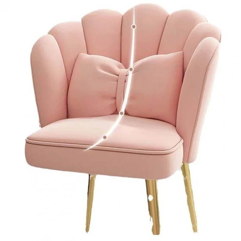 Female makeup chair, simple dressing stool, luxurious backrest, petal chair, dormitory computer chair, free pillow giveaway