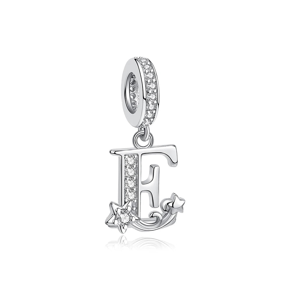 925 Sterling Silver Charms Original Letter Alphabet A-Z Pendant Beads Fit Brand Bracelets Necklaces Diy Jewelry For Women