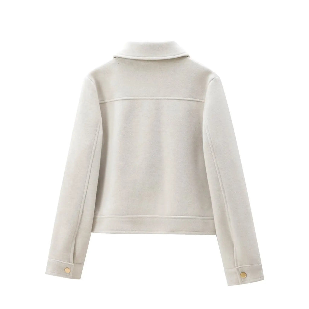 Women's Zipper Jacket Coat New Winter Long Sleeve Pocket Outerwear Coat Short Street Elegant Women's Jacket