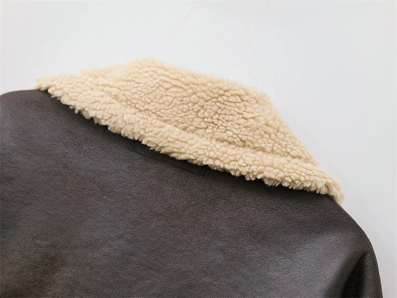 2025 Autumn/Winter new European-style women's warm and thick double-sided lapel long-sleeved jacket jacket