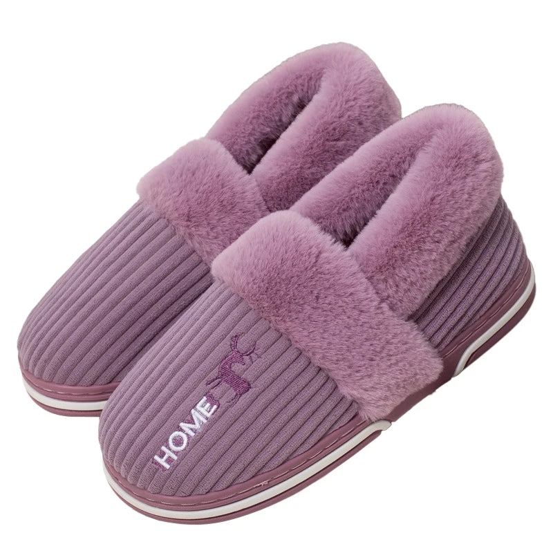 Eyriphy Winter Warm Plush Slippers Women Comfort Warm Cotton Shoes Soft Sole Indoor Outdoor Bedroom Slides Female Lovely Slipper