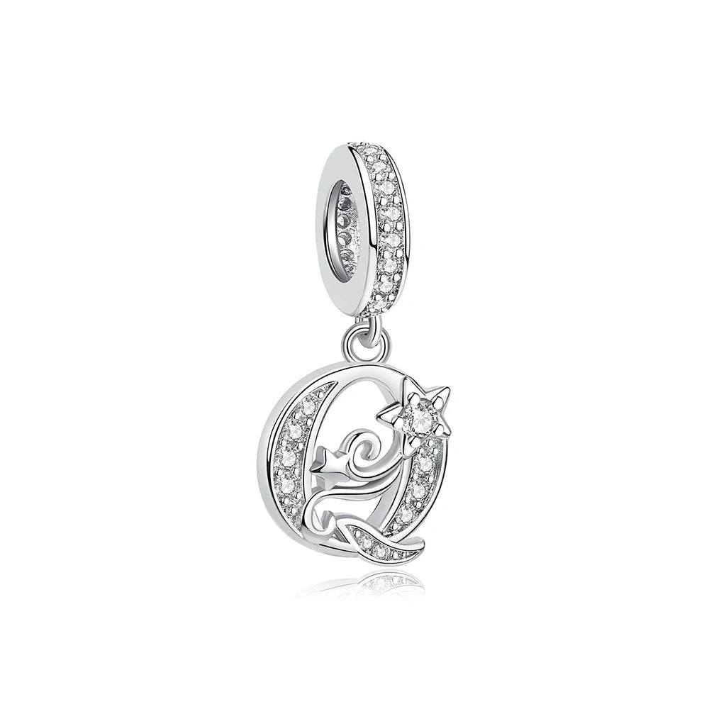 925 Sterling Silver Charms Original Letter Alphabet A-Z Pendant Beads Fit Brand Bracelets Necklaces Diy Jewelry For Women