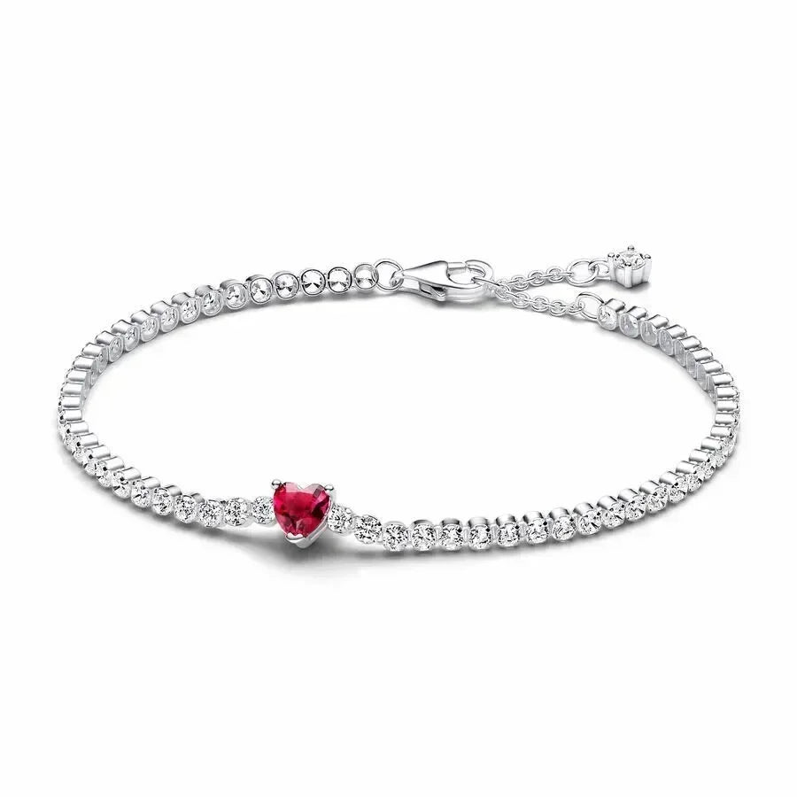 New 925 sterling silver women's charm classic adjustable fashion tennis bracelet New Year Christmas surprise jewelry