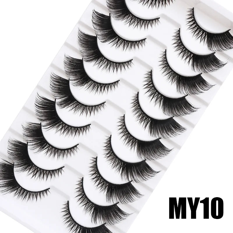 5/10/20 Pairs of False Eyelashes Set, Voluminous Curly Natural-looking Lashes, Lengthened & Thickened Winged Out Style