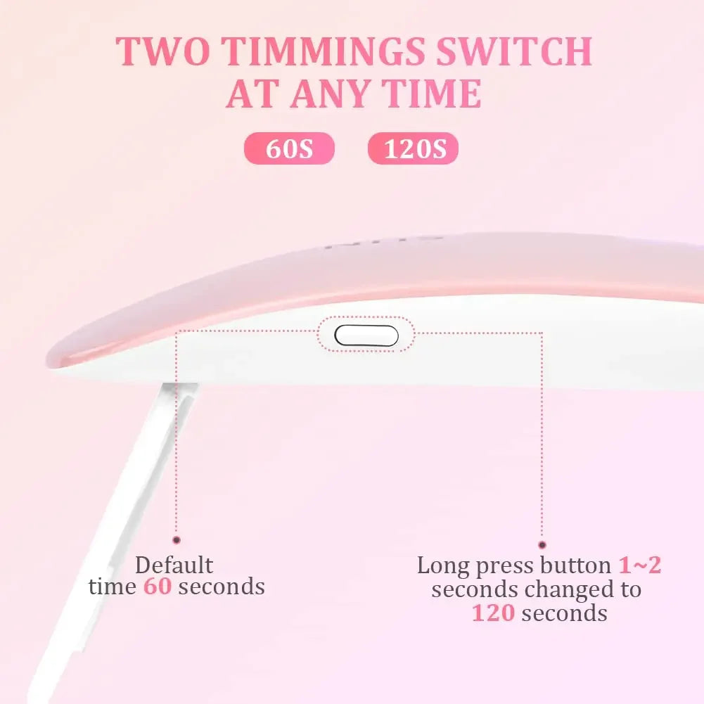 6W Mini Portable Nail Dryer, Rechargeable UV/LED Nail Lamp – Professional Manicure Tool for Salon & Home Use