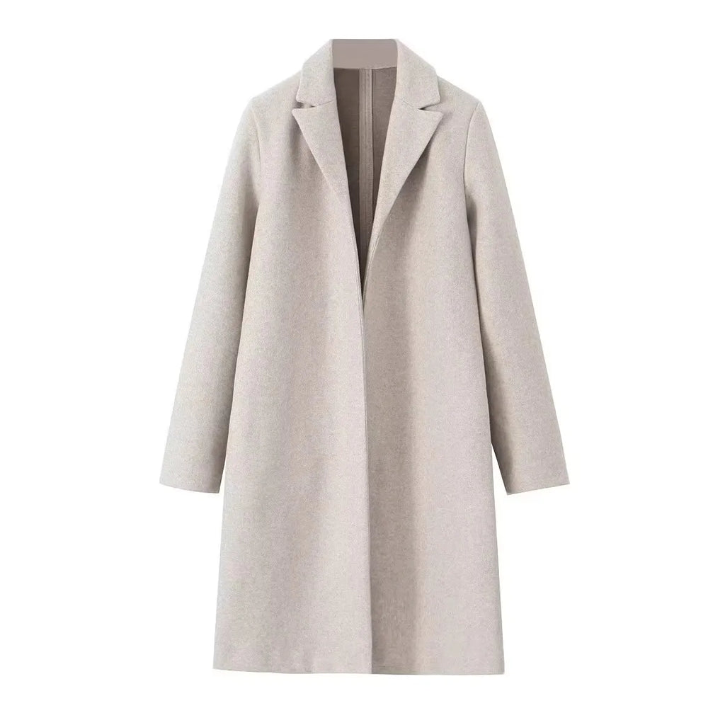 2025 women's wear  new European style women's wear new fashion casual temperament simple cloth coat coat wool coat