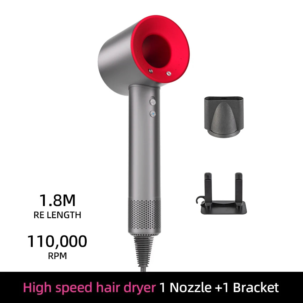 Negative ion hair dryer with high speed and no blades High power silent and quick drying Portable, suitable for home and travel