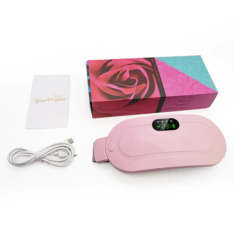 Abdominal Massager for Period Pain Relief, Rechargeable Digital Display Waist Vibrating Massager, Gift for Women and Girls