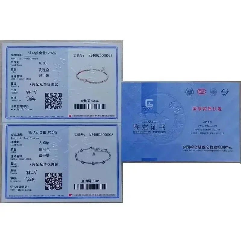 New 925 sterling silver women's charm classic adjustable fashion tennis bracelet New Year Christmas surprise jewelry