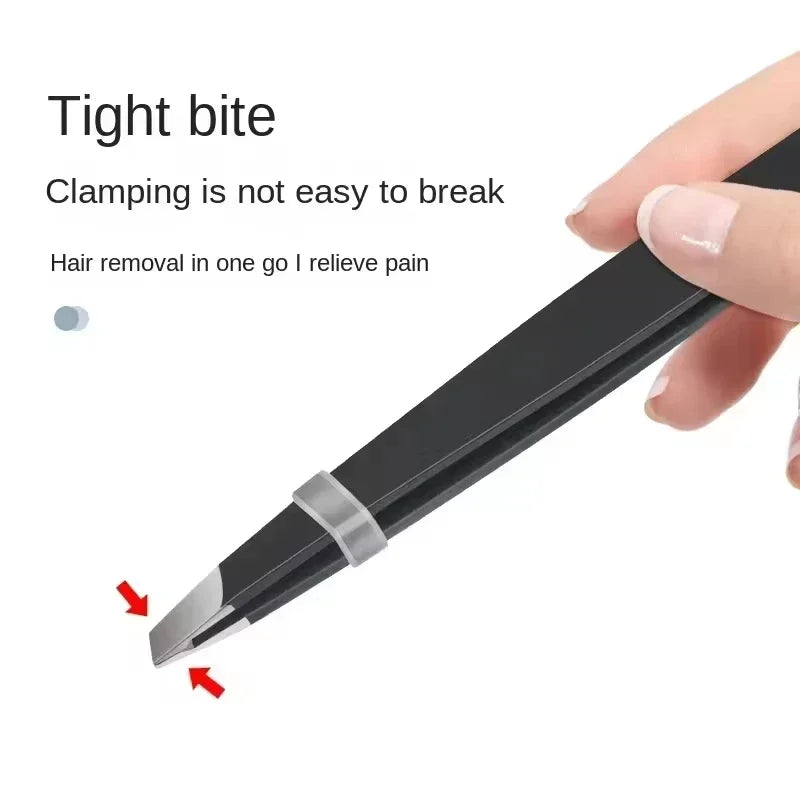 5-Piece Stainless Steel Beauty Tweezers Set Professional Eyebrow Eyelash & Fine Hair Removal Makeup Tools