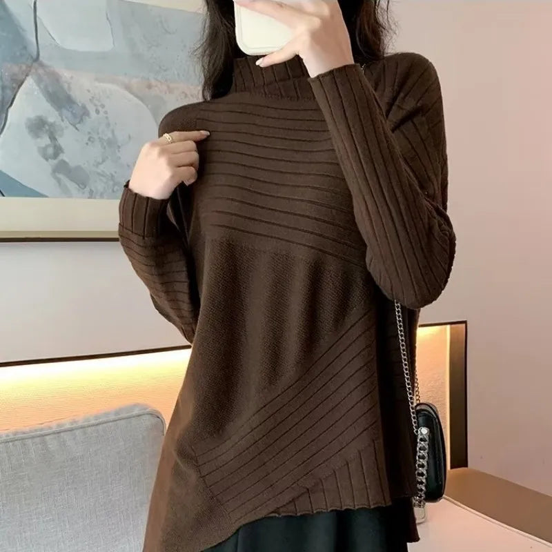 2025 Autumn Winter Women Sweater Turtleneck Cashmere Sweater Women Knitted Pullover Fashion Keep Warm Loose Tops