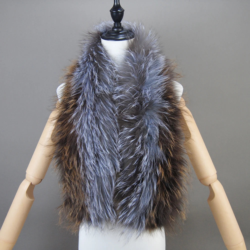Women Real Fox Fur Scarf Fashion Lady Winter Warm Soft Knitted Real Fox Fur Neckerchief Quality Natural Fox Fur Ring Scarves