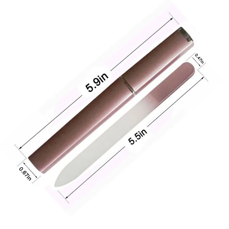 1pcs Professional Colorful Glass Nail Files strip Double-Sided Transparent Gradient Crystal Polished DIY Manicure Tools Supplies