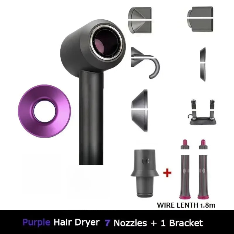 Professional negative ion hair dryer for home high-speed leafless constant temperature hair dryer quickly drying with curly nozz