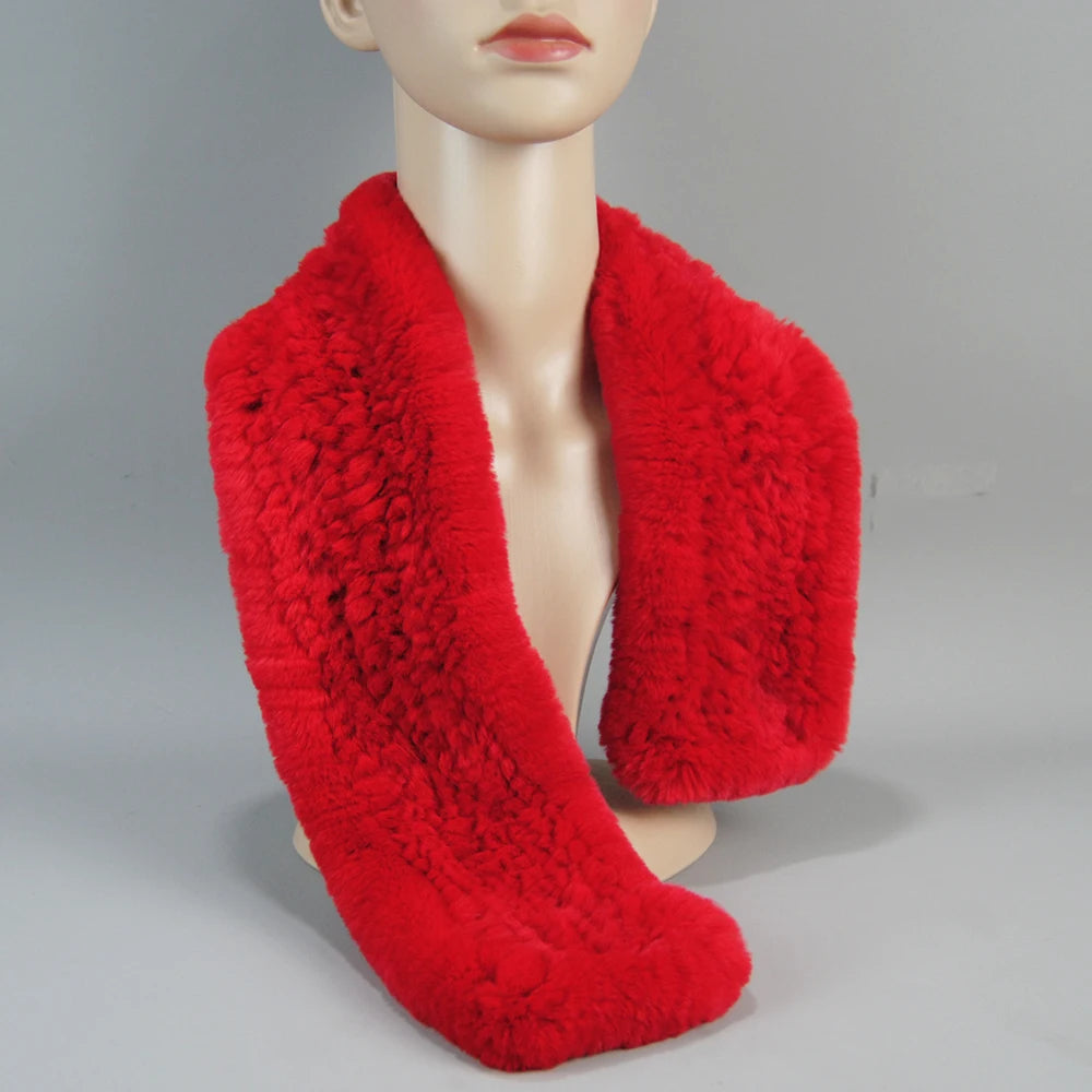 2025 New Fashion Women Real Rex Rabbit Fur Headbands Warm Good Elastic Real Rex Rabbit Fur Scarf Natural Rex Rabbit Fur Scarves