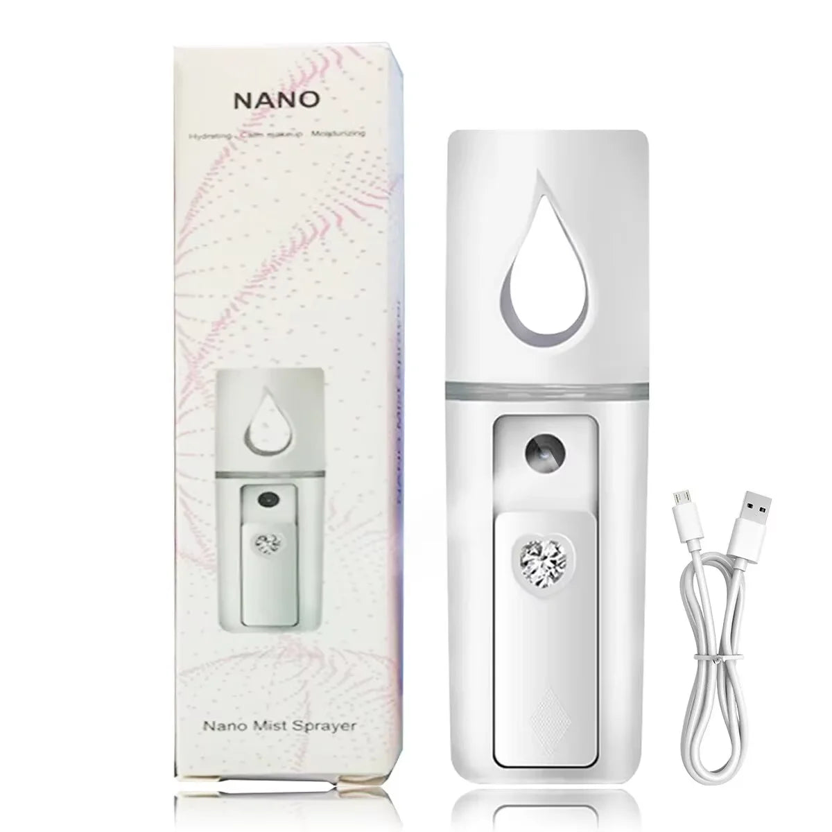 Nano Facial Mister Portable Mist Sprayer with Mirror Mini Cool Mist Spray for Skin Care Facial Body Moisturized