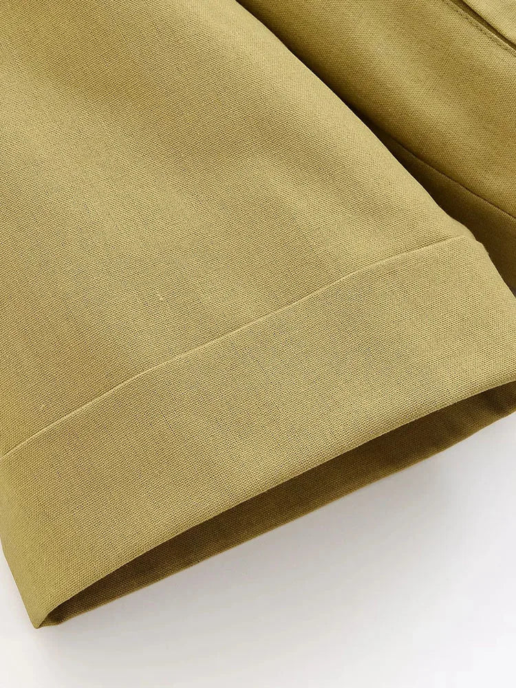 Women Vintage Elegant Short Blazer Pockets Fashion 2025 Autumn Double Breasted Chic Streetwear Mujer Fall Teacher Outwear