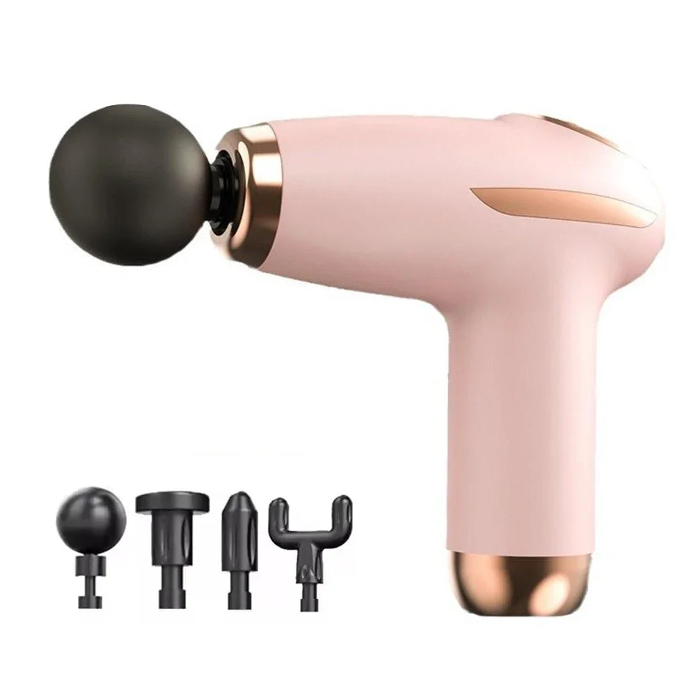 Household Portable Muscle Relaxation Device - Rechargeable, 4 Interchangeable Massage Heads, Powerful Full-Body Massage Gun