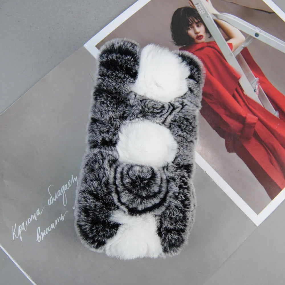 Autumn Winter Lady Real Rex Rabbir Fur Scarf Elastic Real Rex Rabbit Fur Headbands Flowers Natural Rex Rabbit Fur Ring Scarves