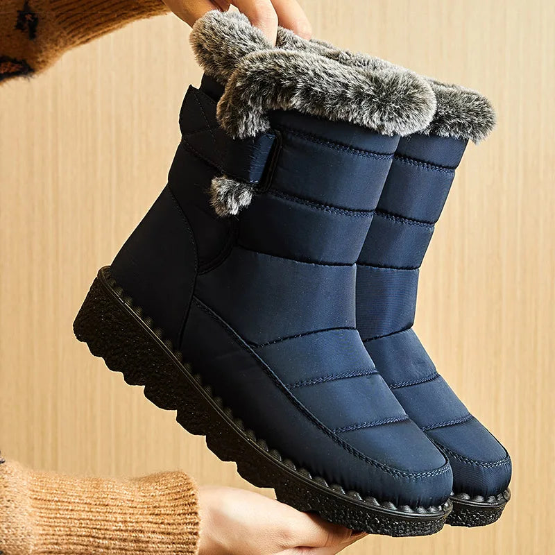 Women's Boots 2025 Trend Winter Shoes For Woman Winter Boots Ankle Low Heels Botas Mujer Waterproof Snow Boots With Fur Shoes