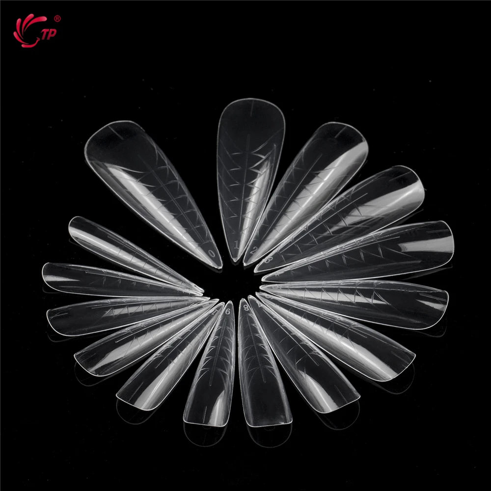 TP 75pcs/150pcs Stiletto Dual Form Nail Acrylic Quick Building Gel Mold Full Cover Extension Upper Mold False Nail Tips Top Form