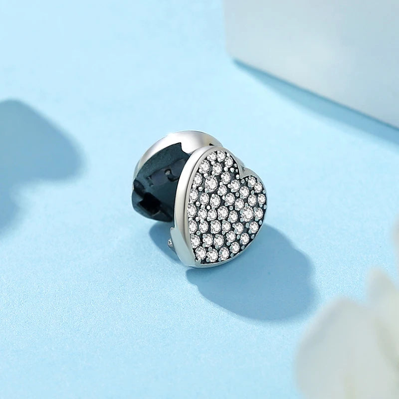 925 Sterling Silver Charms Beads Original Reflections Clip Heart Clover Crown Charm Fit Brand Bracelets Jewelry For Women